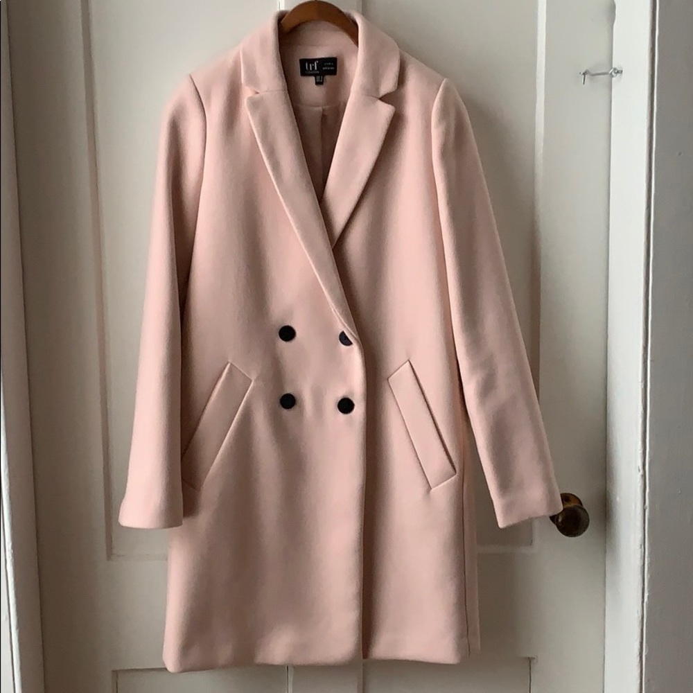 Wool Pale Pink Double Breasted Peacoat